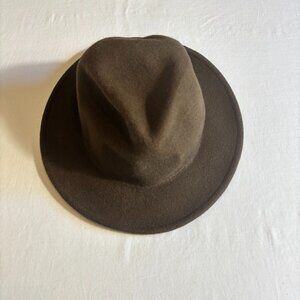 Yellow 108 Salvaged Brown Wool Hat - Size Medium